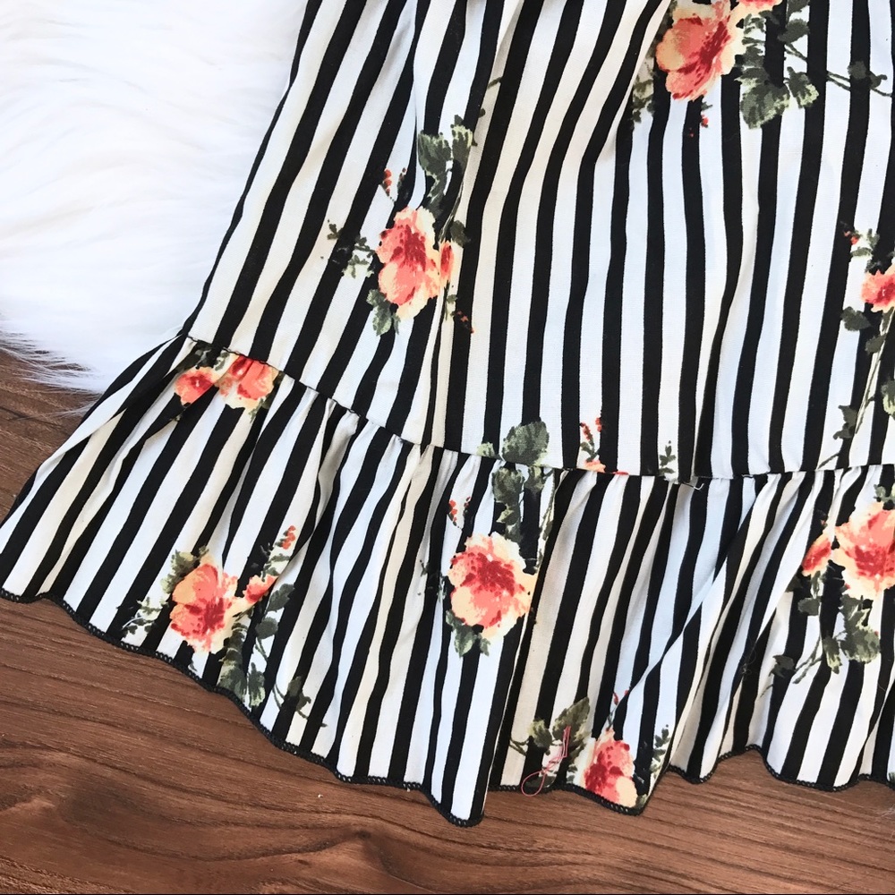 Striped Babydoll Floral Tank - Picture 5 of 8